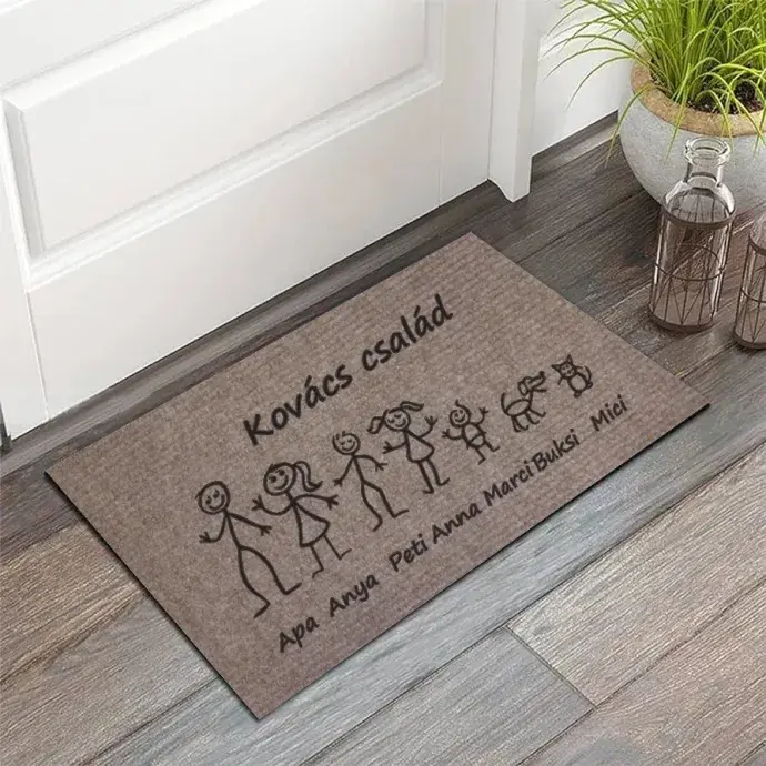Lábtörlő - Család egyedi nevekkel beltéri lábtörlő