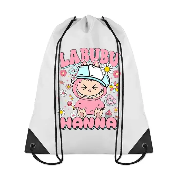 Tornazsák - Rózsaszín Labubu- egyedi névvel