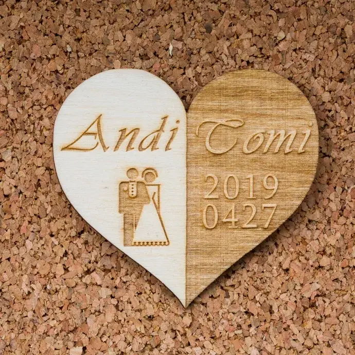 Esküvői köszönőajándék -  Két fél egy egész szív