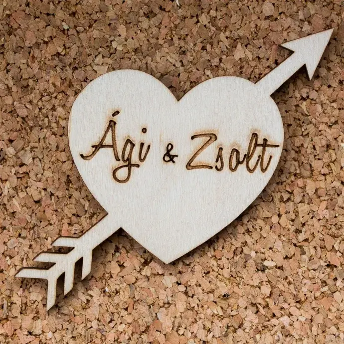 Esküvői köszönőajándék - Nyíllal átszúrt szív