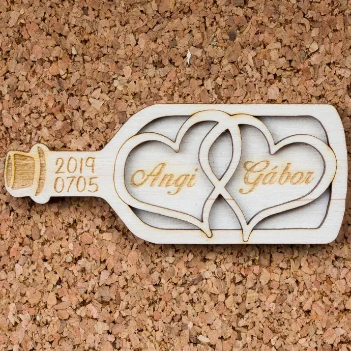 Esküvői köszönőajándék - palackba zárt szívek