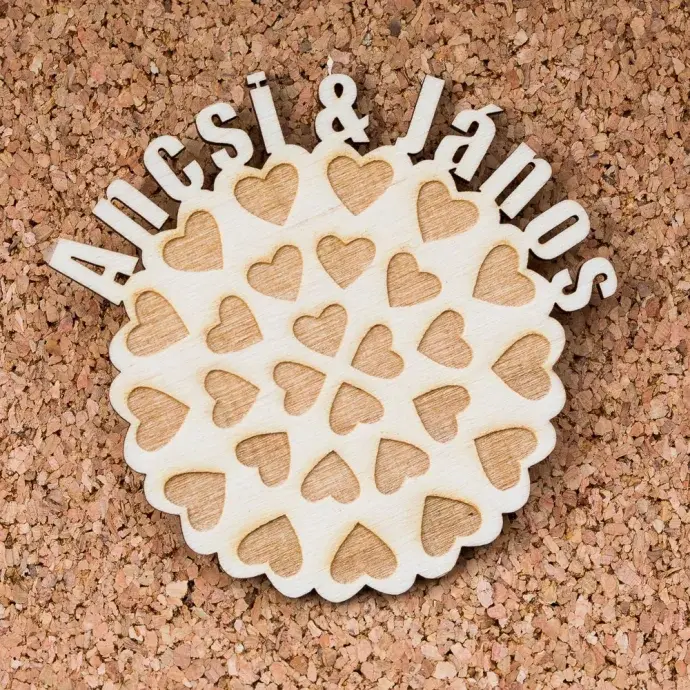 Esküvői köszönőajándék, poháralátét - Szívek Esküvői köszönőajándék, poháralátét - Szívek