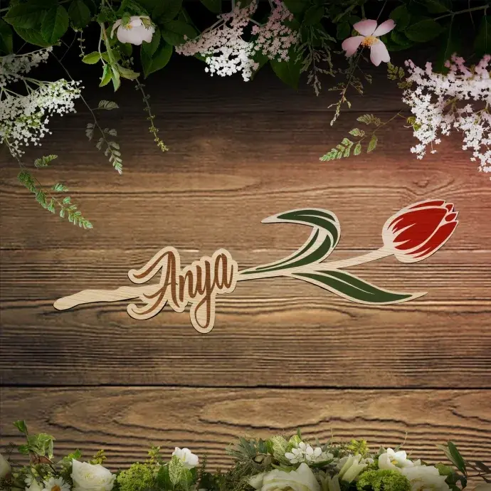 Ajándék kísérő tulipán szál - Egyedi névvel