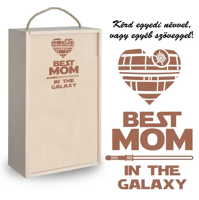 Fa bortartó doboz - A galaxis legjobb Anyukája Fa bortartó doboz - A galaxis legjobb Anyukája