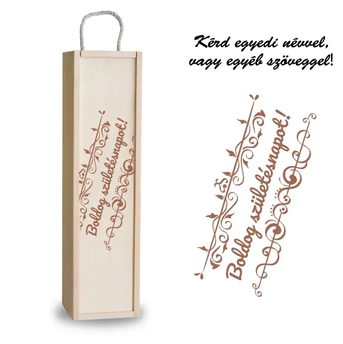 Fa bortartó doboz - Boldog születésnapot 10 Fa bortartó doboz - Boldog születésnapot 10