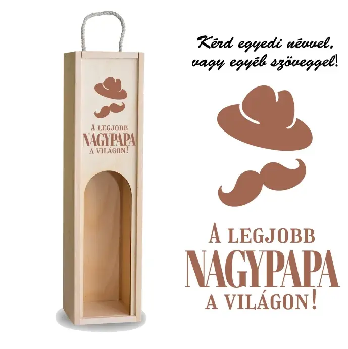 Fa bortartó ablakos - Legjobb Nagypapa a világon Fa bortartó ablakos - Legjobb Nagypapa a világon