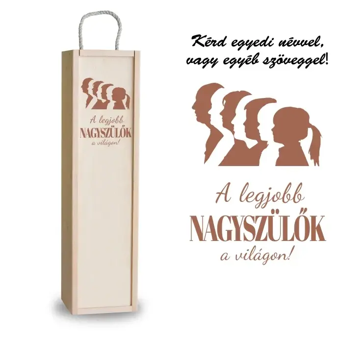Fa bortartó doboz - Legjobb Nagyszülők a világon Fa bortartó doboz - Legjobb Nagyszülők a világon