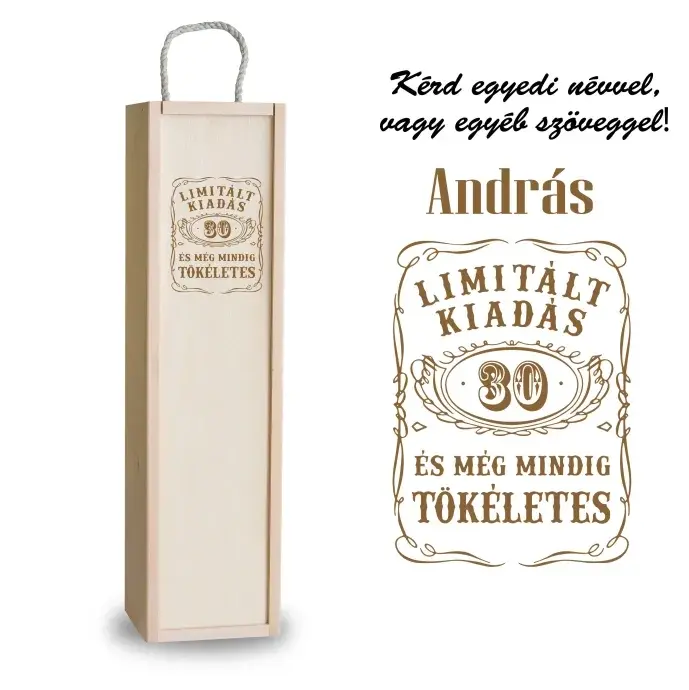 Fa bortartó doboz - 30 Születésnapra Fa bortartó doboz - 30 Születésnapra