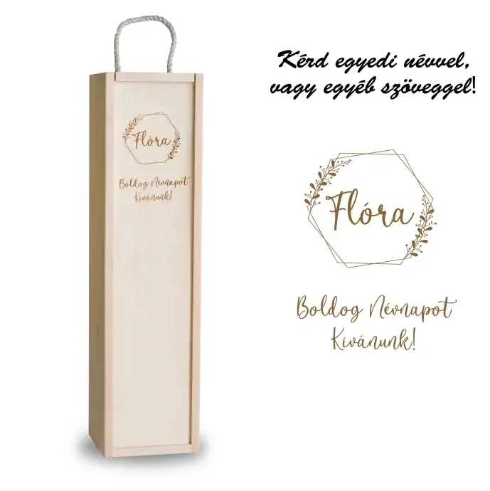 Fa bortartó doboz - Névnapra nőknek Fa bortartó doboz - Névnapra nőknek