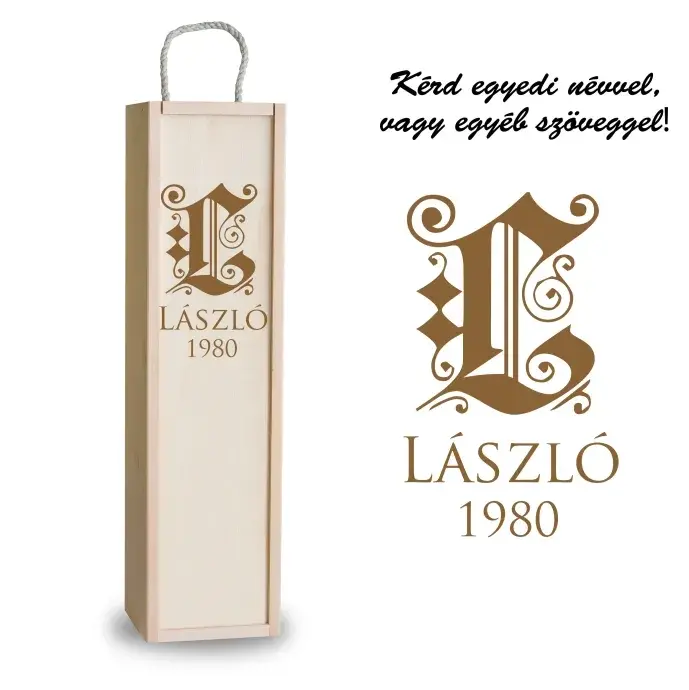 Fa bortartó doboz - Születésnapra név kezdőbetűvel