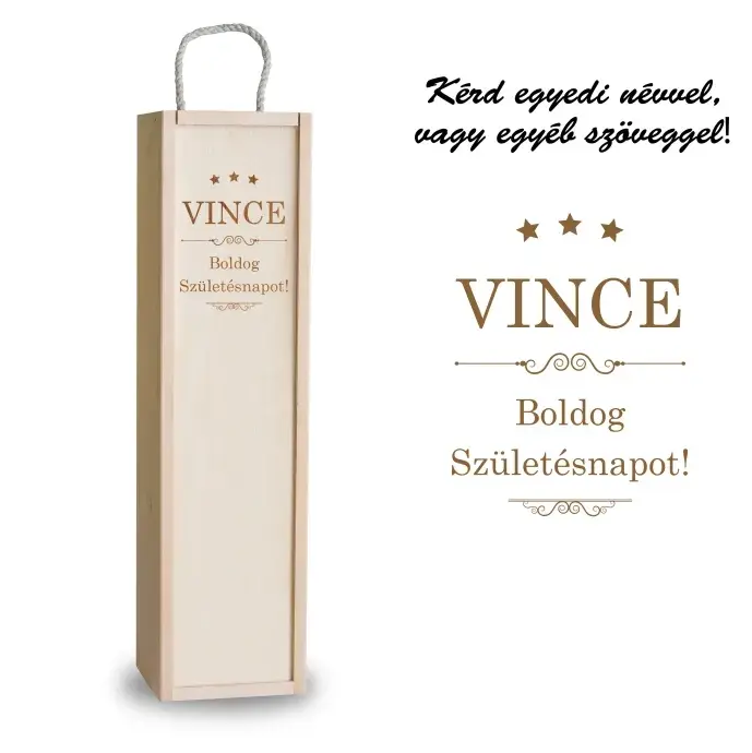 Fa bortartó doboz - Születésnapra - No.2. Fa bortartó doboz - Születésnapra - No.2.