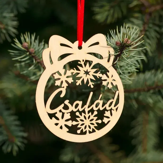 Fa karácsonyfadísz – Család