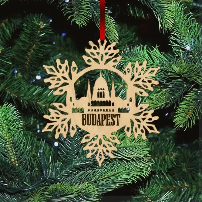 Fa karácsonyfadísz - Hópehely Parlament