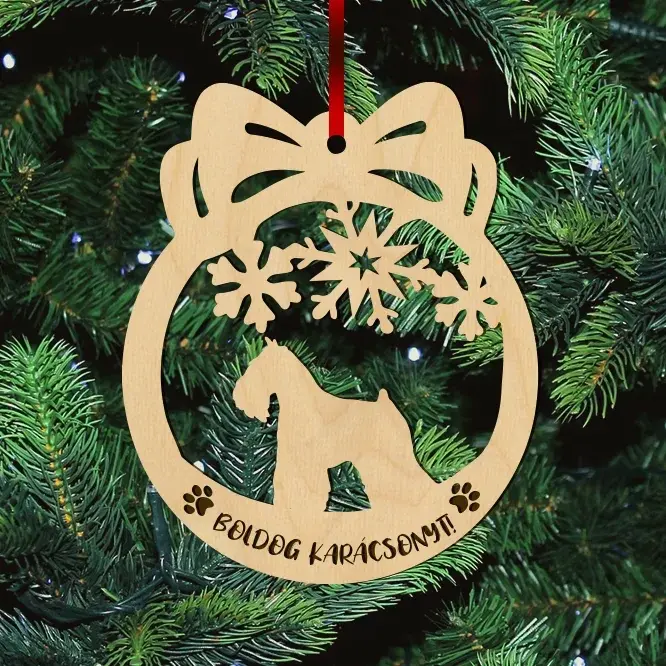 Fa karácsonyfadísz - Schnauzer