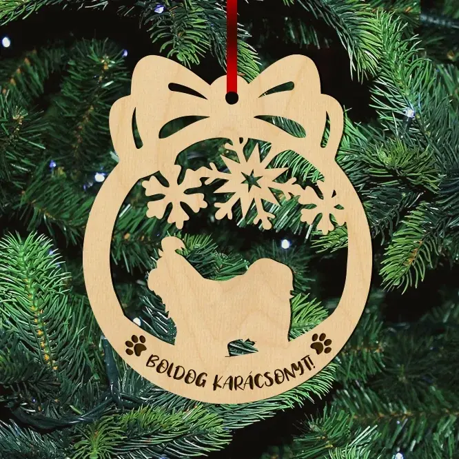 Fa karácsonyfadísz – Shih-tzu