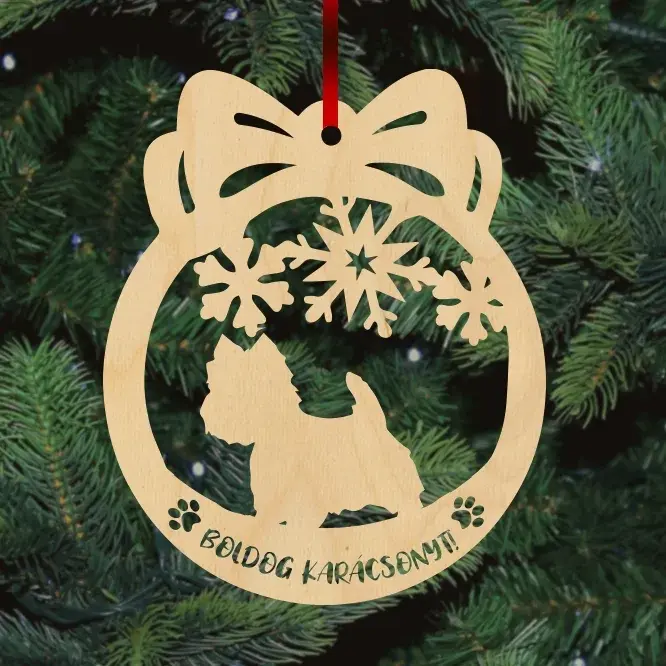 Fa karácsonyfadísz - Westie