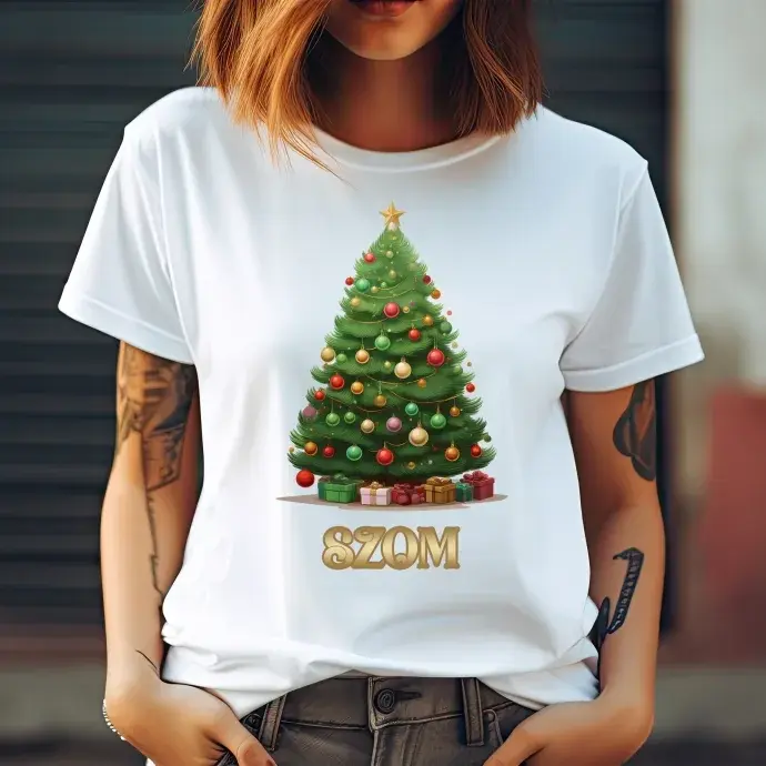 Karácsonyi fa - szom póló -  nőknek - no2 Karácsonyi fa - szom póló -  nőknek - no2