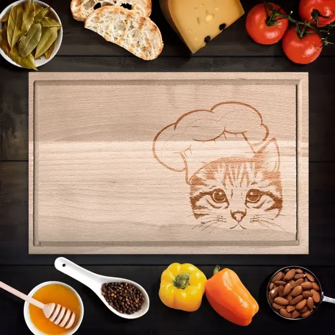 Macska chef vágódeszka - kicsi