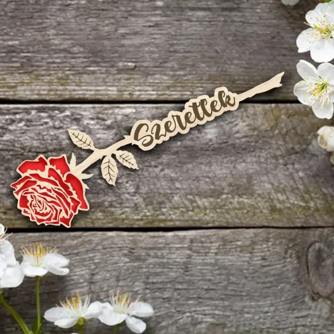 Ajándék kísérő rózsa szál - Szeretlek  Ajándék kísérő rózsa szál - Szeretlek