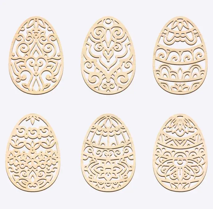 Fa húsvéti dísz - díszes tojások (6db-os csomag)