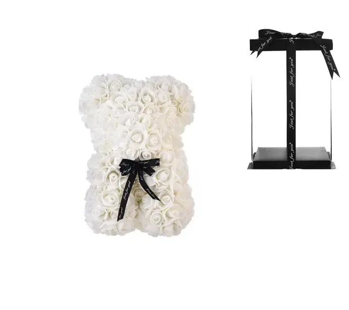 Rózsa maci - fehér 25cm Rózsa maci - fehér 25cm