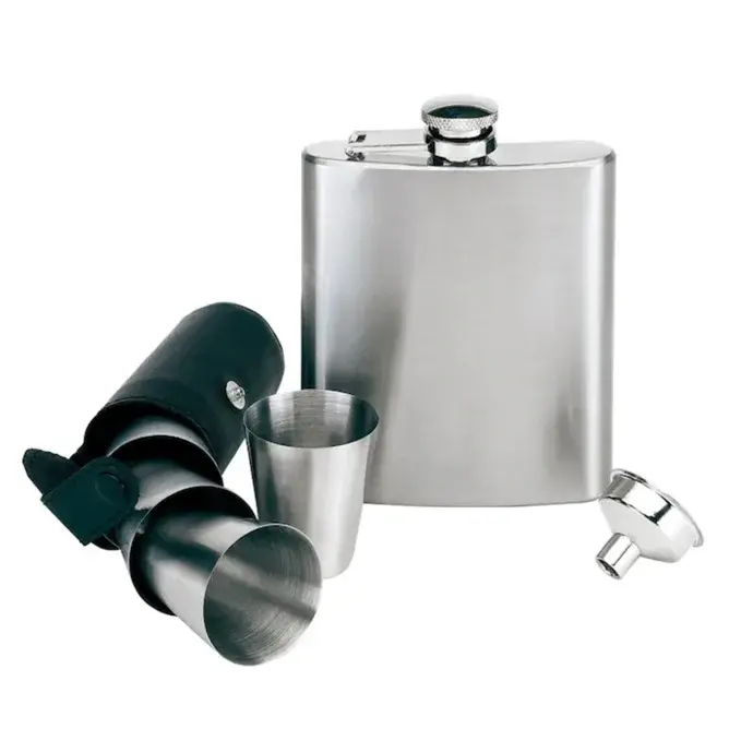 Flaska szett 4db pohárral és tölcsérrel