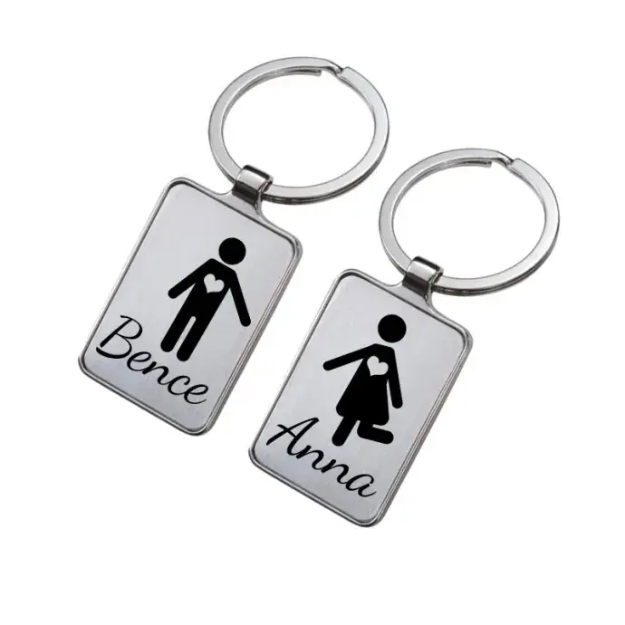 Gravírozott kulcstartó - Szerelmes pár (dupla kulcstartó)