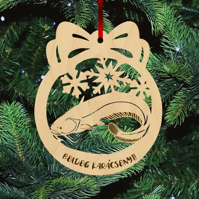 Fa karácsonyfadísz - Harcsa