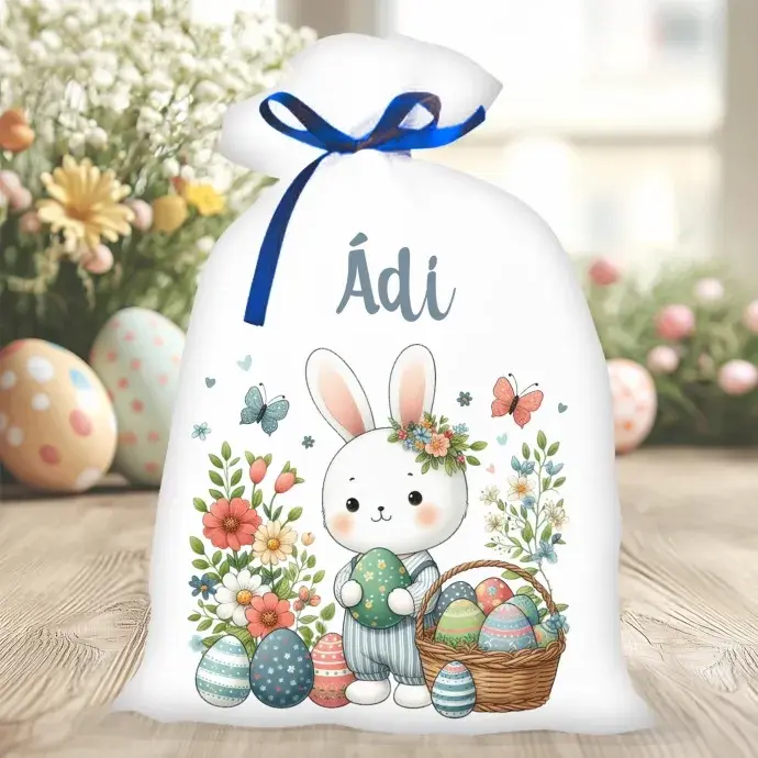 Húsvéti zsák - Fiú nyuszi kosárkával