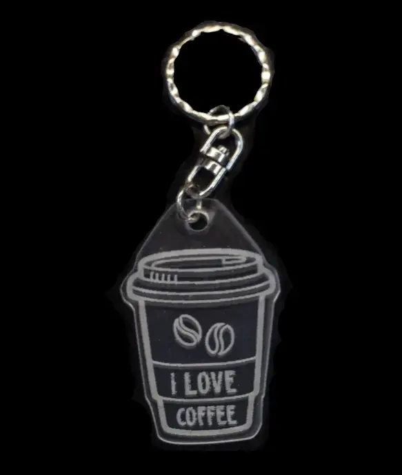 Plexi kulcstartó - Kávé imádóknak
