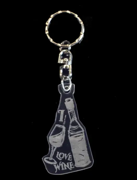 Plexi kulcstartó - Bor kedvelőknek