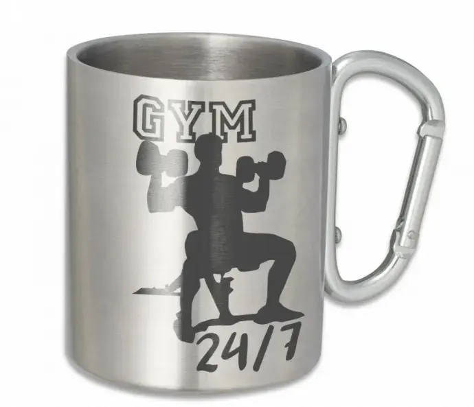 Fém karabíneres bögre - GYM