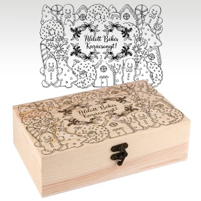 Karácsonyi fa díszdoboz - Mézeskalács - kicsi Karácsonyi fa díszdoboz - Mézeskalács - kicsi