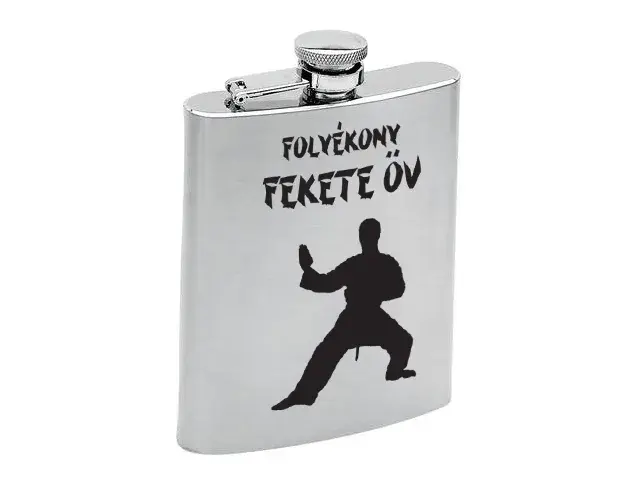 Fém laposüveg - Karate - Folyékony fekete öv