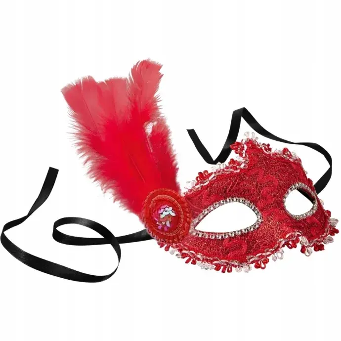 Karneváli szemmaszk - Piros