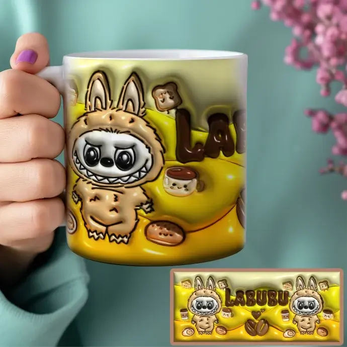 Labubu bögre - 3D hatású - Kávé