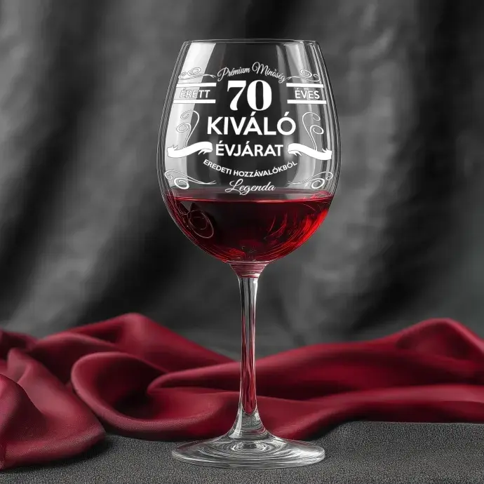 Egyedi évszámos borospohár születésnapra