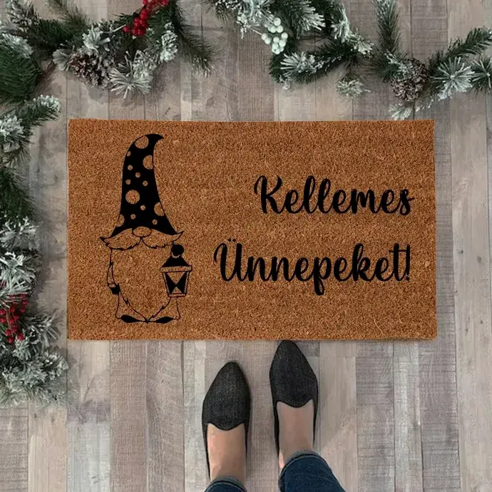 Kókuszrost lábtörlő - Karácsonyi manó