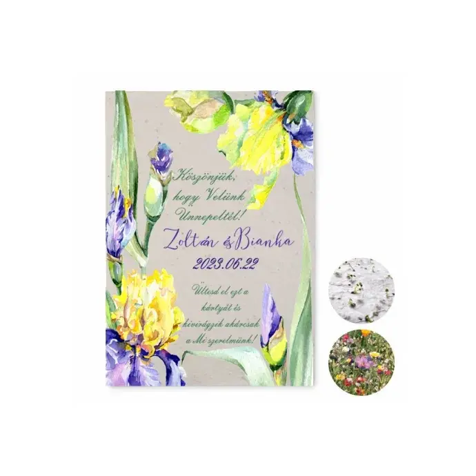 Esküvői köszönetajándék magpapírból - Írisz Esküvői köszönetajándék magpapírból - Írisz