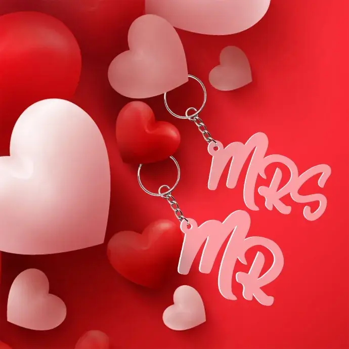 Plexi kulcstartó - Mr &amp; Mrs
