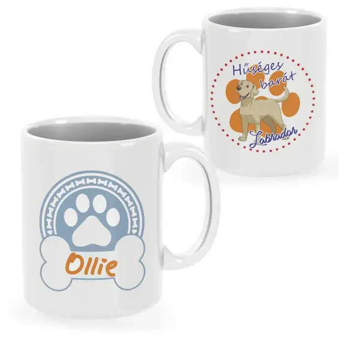 Labrador bögre egyedi névvel