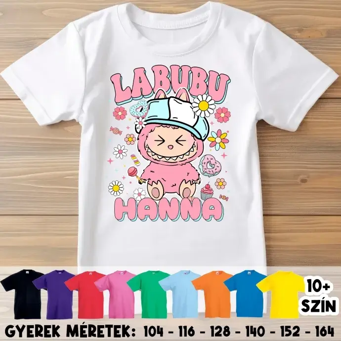 Gyerek póló - Labubu - Rózsaszín Gyerek póló - Labubu - Rózsaszín