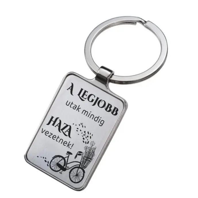 Gravírozott kulcstartó - A legjobb utak, biciklis