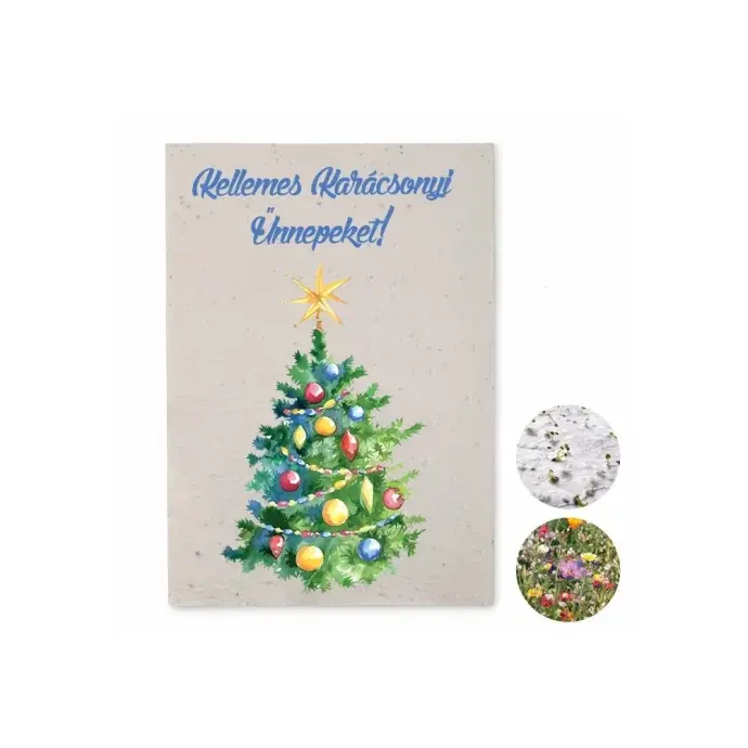 Üdvözlőlap magpapírból - Kellemes Karácsonyi Ünnepeket Üdvözlőlap magpapírból - Kellemes Karácsonyi Ünnepeket