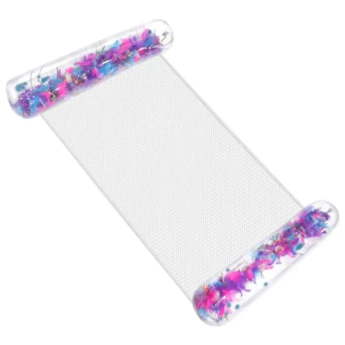 Gumimatrac - hálós henger - színes tollakkal