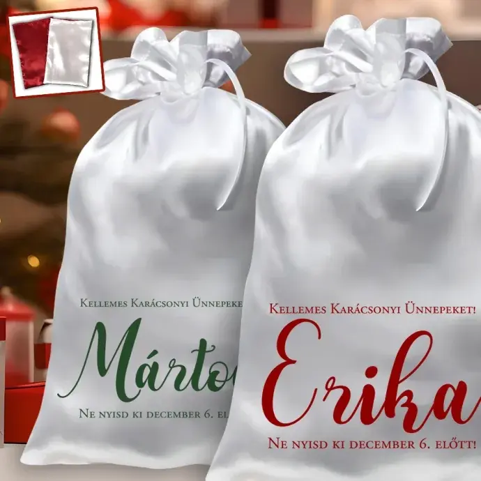Mikulás zsák - Kellemes Ünnepeket egyedi névvel Mikulás zsák - Kellemes Ünnepeket egyedi névvel