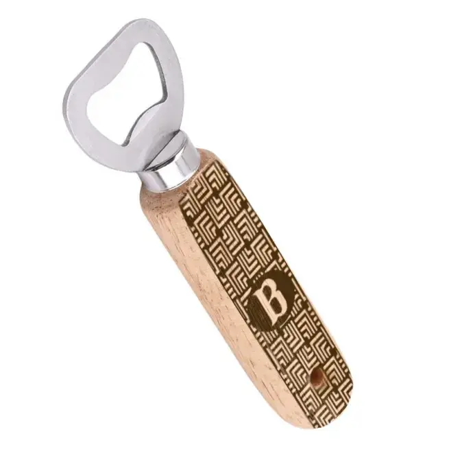 Sörnyitó fa nyéllel - Egyedi monogrammal Sörnyitó fa nyéllel - Egyedi monogrammal