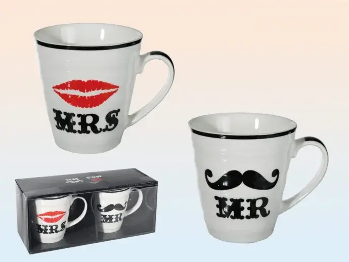 Mr és Mrs bögrék szerelmes pároknak