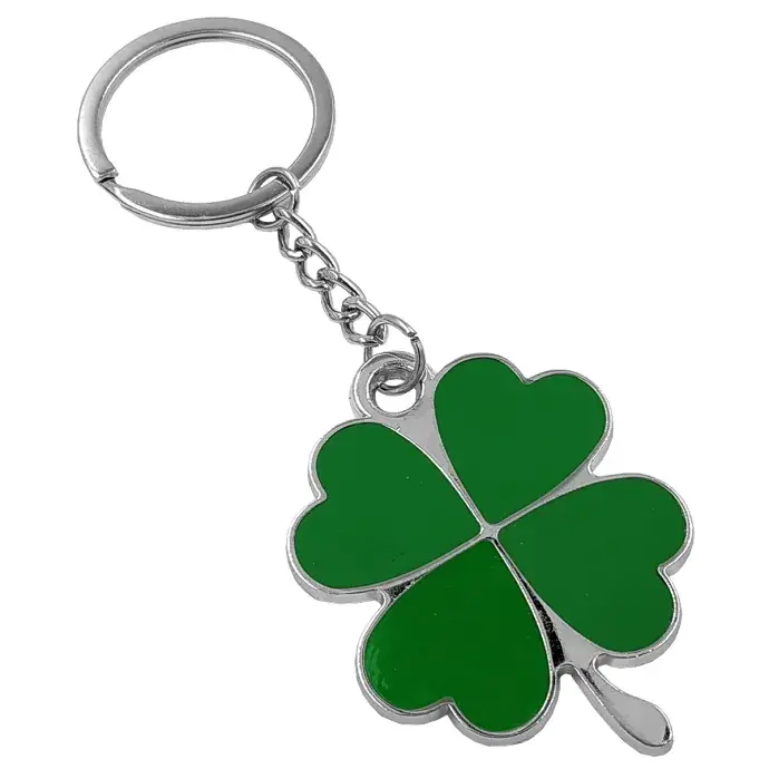 Szerencse hozó négylevelű lóhere kulcstartó