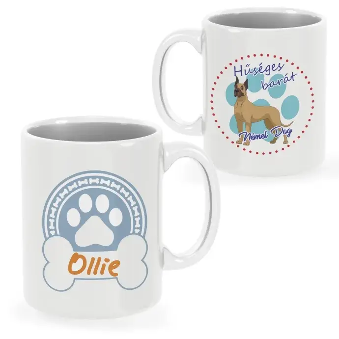 Német dog bögre egyedi névvel